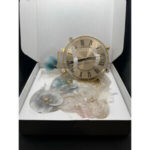 Large Gold Floral Wall Clock Elegant Modern Design-New-Needs Assembly
